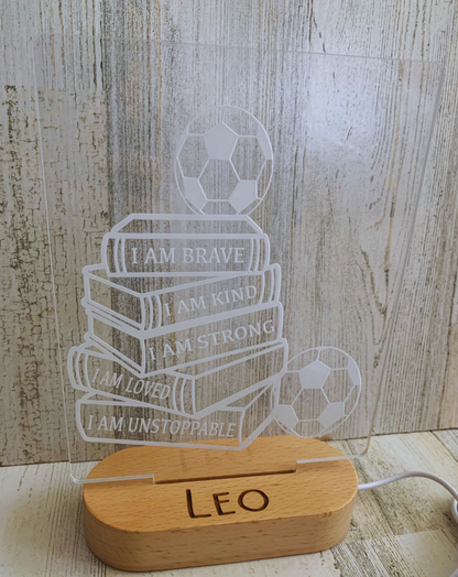 Personalized Soccer Affirmation Color Changing Night Light