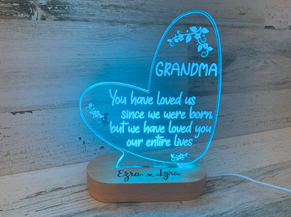 Personalized Heart Color Changing Night Light