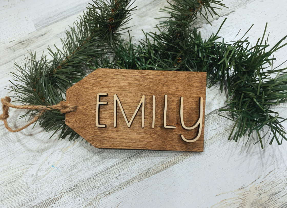 Personalized Wooden Stocking/Gift Tag