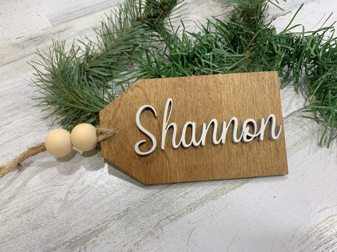 Personalized Wooden Stocking/Gift Tag