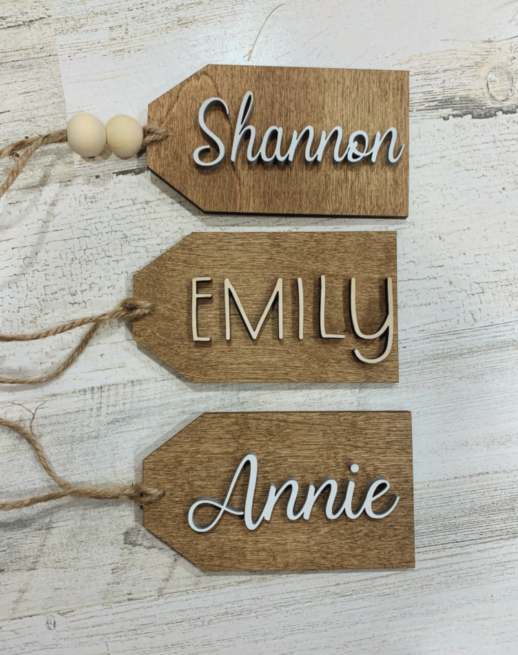 Personalized Wooden Stocking/Gift Tag