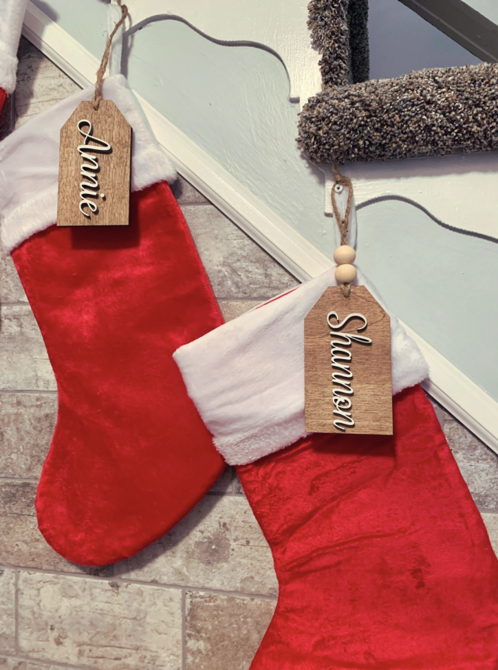 Personalized Wooden Stocking/Gift Tag