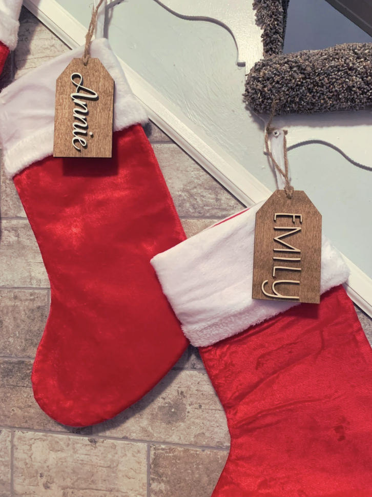 Personalized Wooden Stocking/Gift Tag