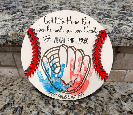 Personalized Baseball Themed Father's Day Sign
