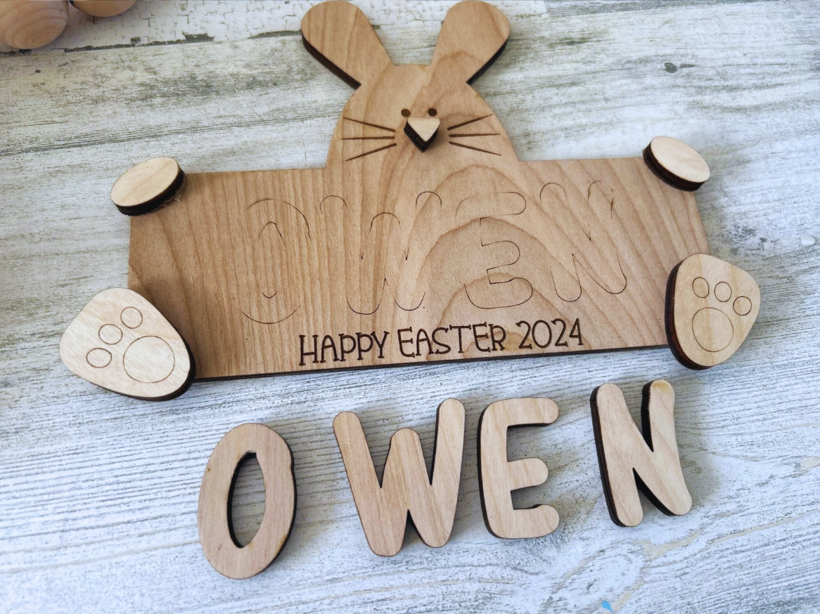 Personalized Kids Easter Bunny DIY Craft