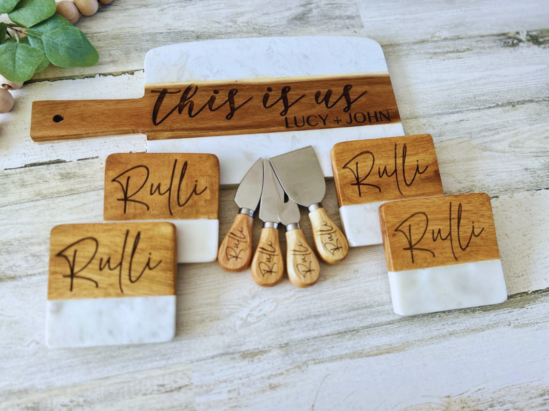 Wood and Marble Cutting Board
