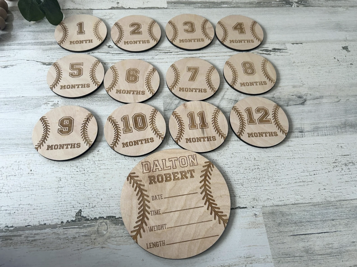 Baseball Birth Stat Sign