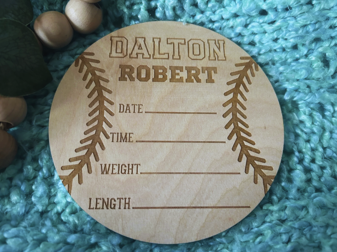 Baseball Birth Stat Sign