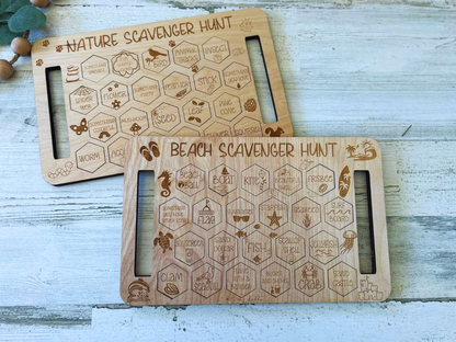 Kids Wooden Scavenger Hunt Board