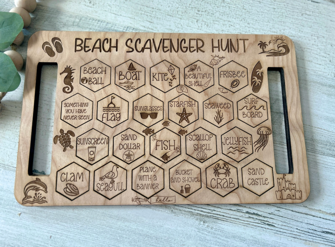 Kids Wooden Scavenger Hunt Board