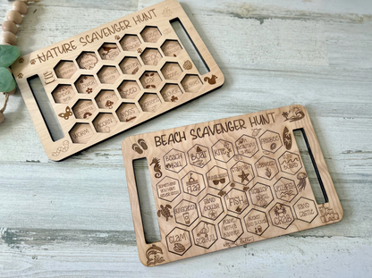 Kids Wooden Scavenger Hunt Board