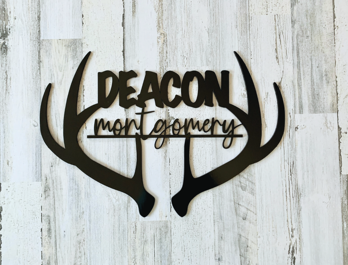 Personalized Antler Name Sign