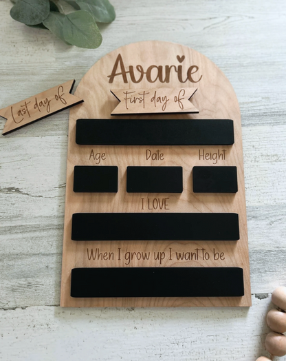 Personalized School Milestone Board