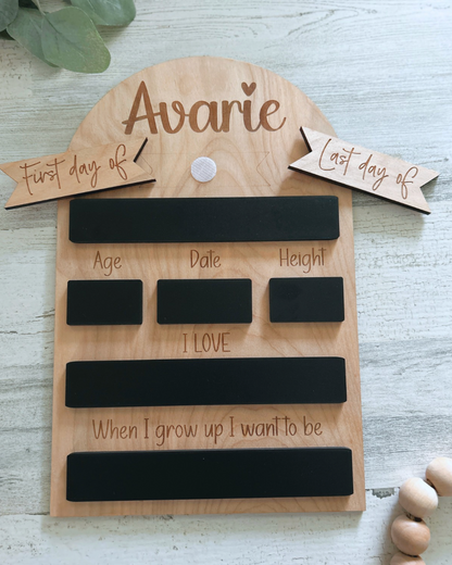 Personalized School Milestone Board