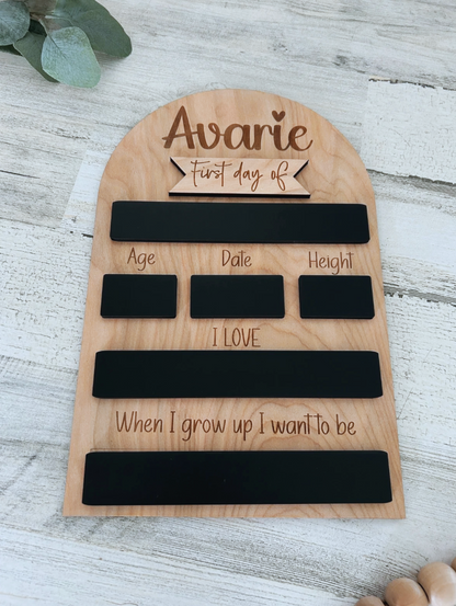 Personalized School Milestone Board