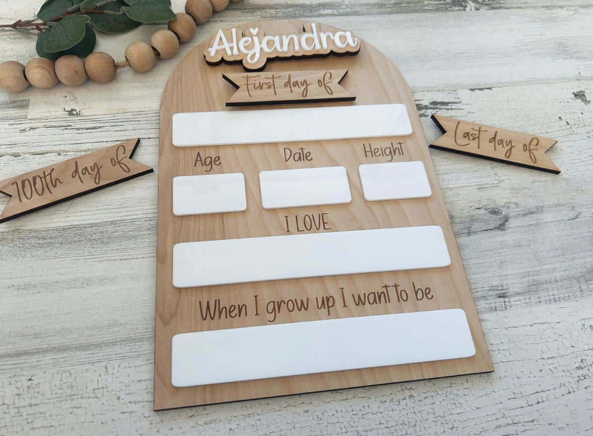 Personalized School Milestone Board