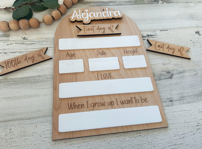 Personalized School Milestone Board