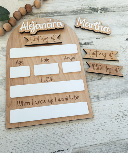 Personalized School Milestone Board