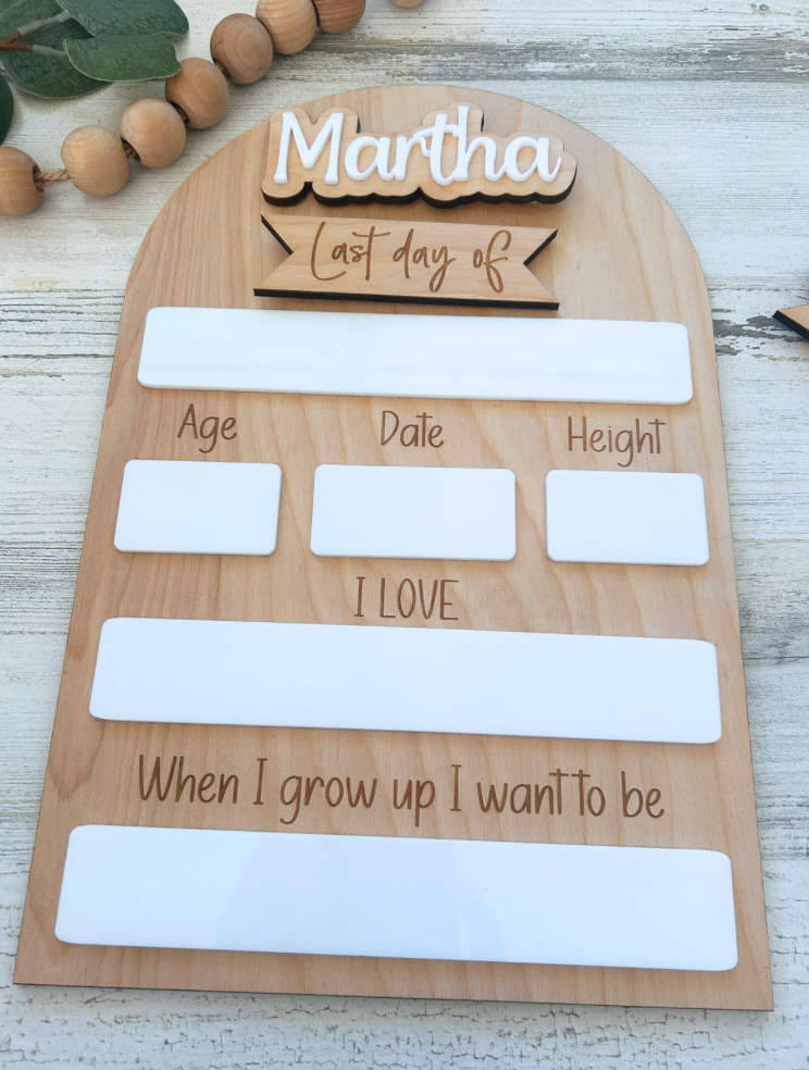 Personalized School Milestone Board