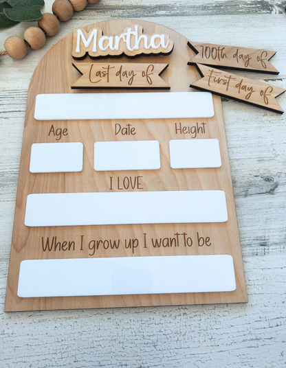 Personalized School Milestone Board