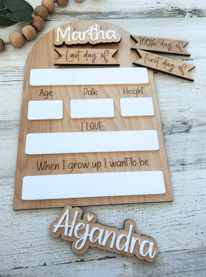 Personalized School Milestone Board