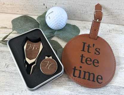 Personalized Golf Bag Tag & Tee Holder