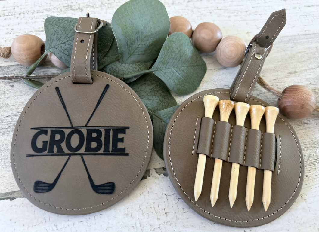 Personalized Golf Tag and Tee Holder