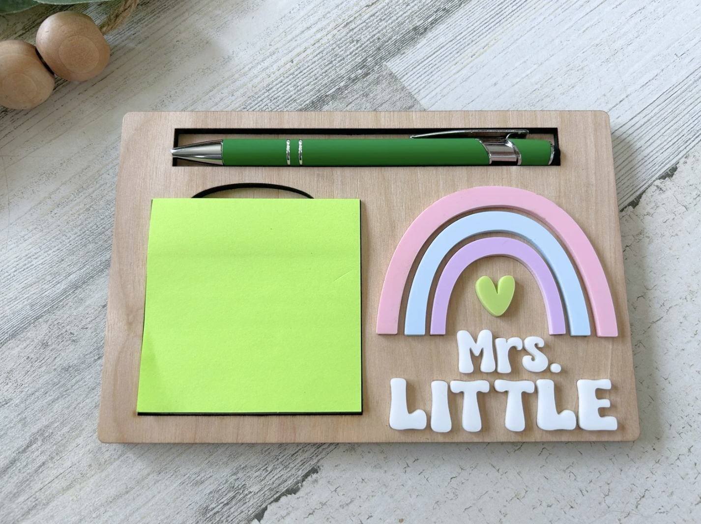 Personalized Rainbow Post it Note Holder