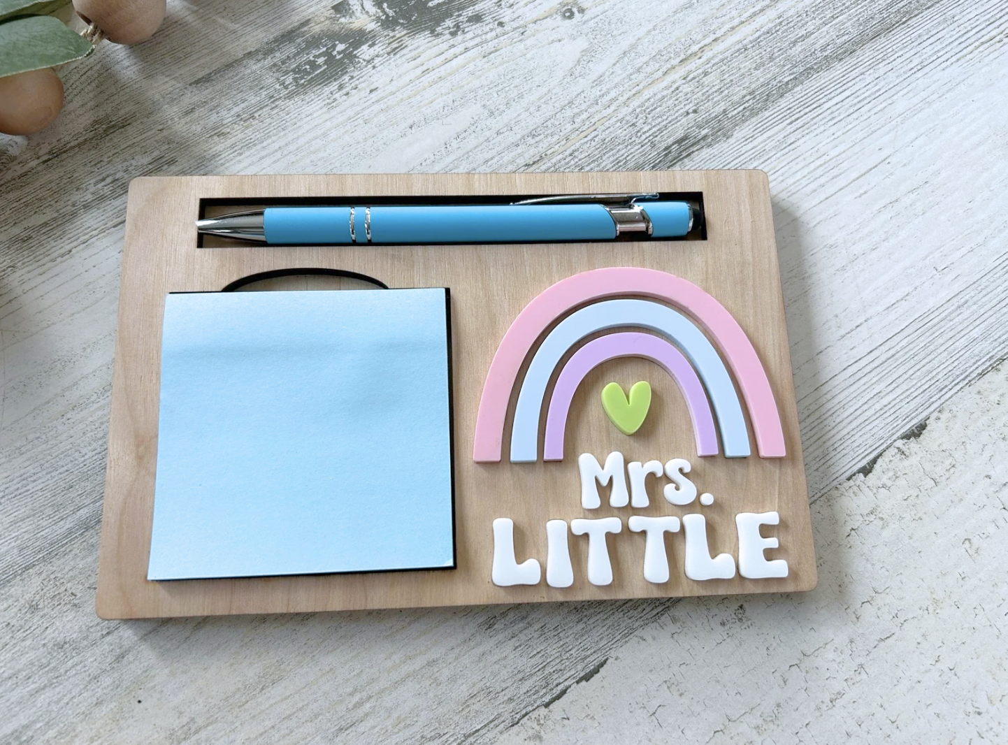 Personalized Rainbow Post it Note Holder