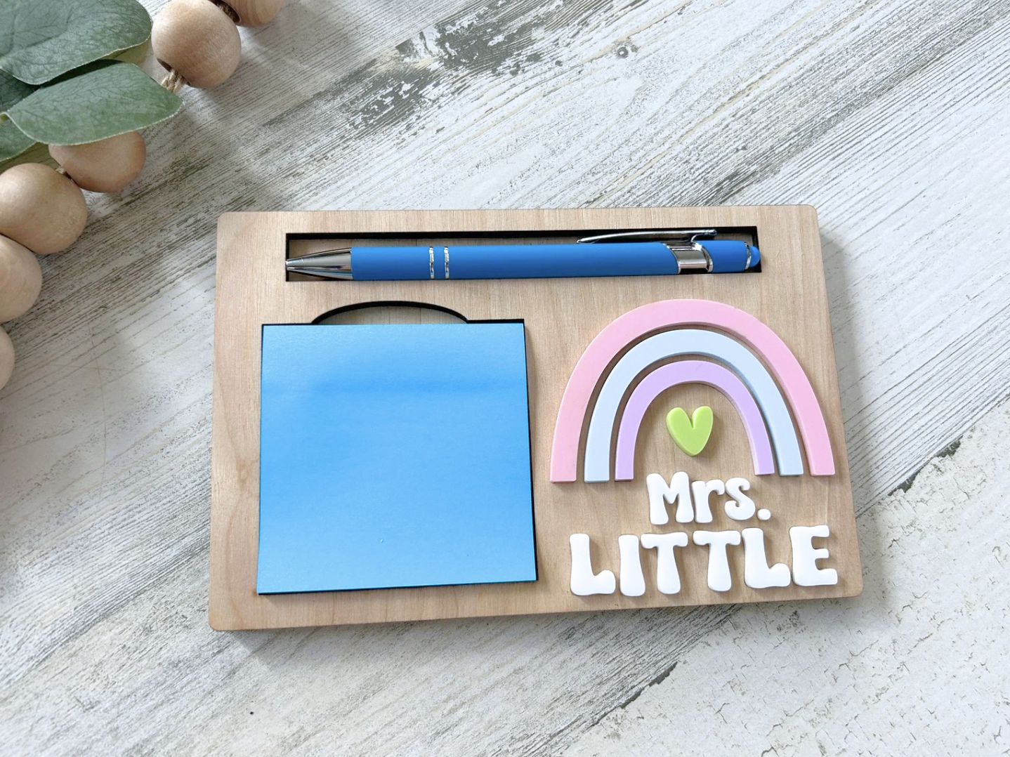 Personalized Rainbow Post it Note Holder