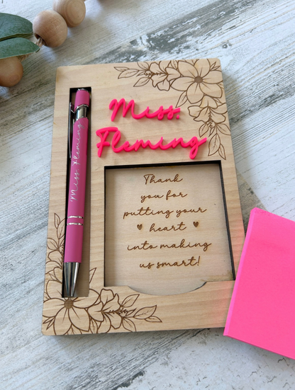 Personalized Physician Assistant Flower Post-It Note Holder