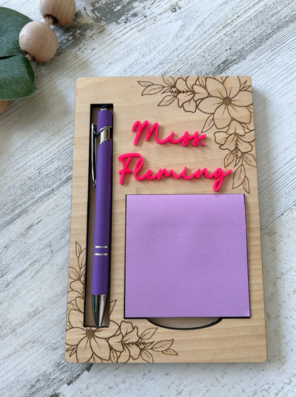 Personalized Physician Assistant Flower Post-It Note Holder