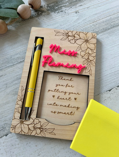 Personalized Physician Assistant Flower Post-It Note Holder