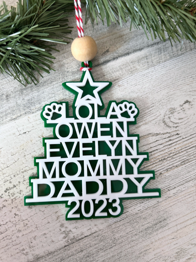 Personalized Family Tree Ornament