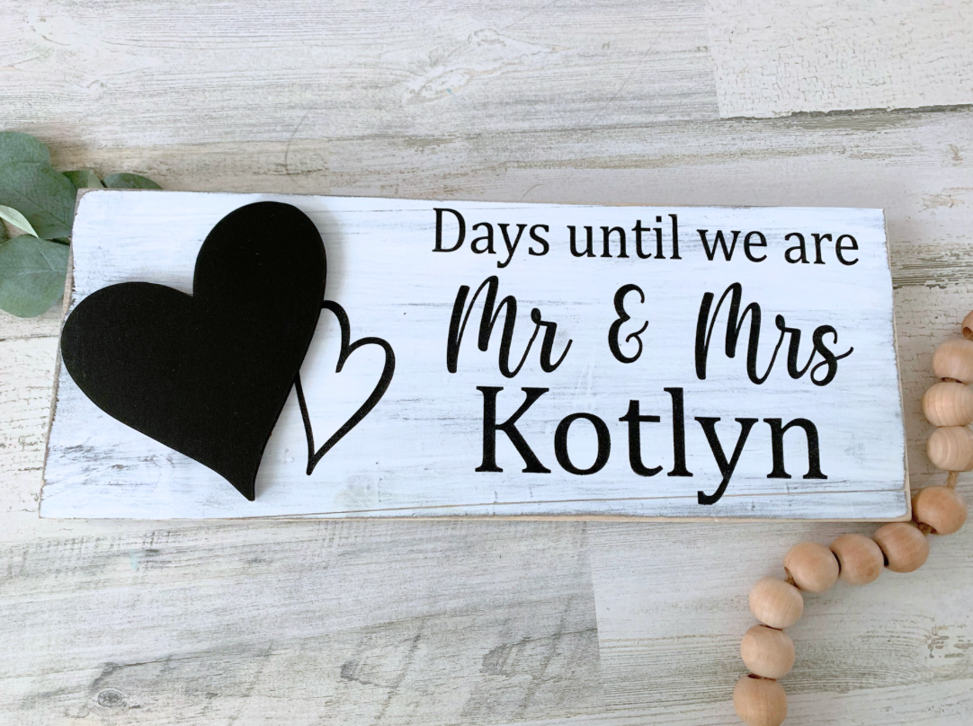 Personalized Wedding Countdown Sign
