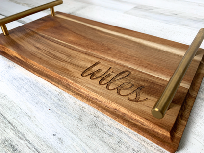 Personalized Acacia Wood Serving Charcuterie Tray