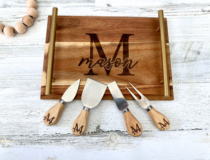 Personalized Acacia Wood Serving Charcuterie Tray