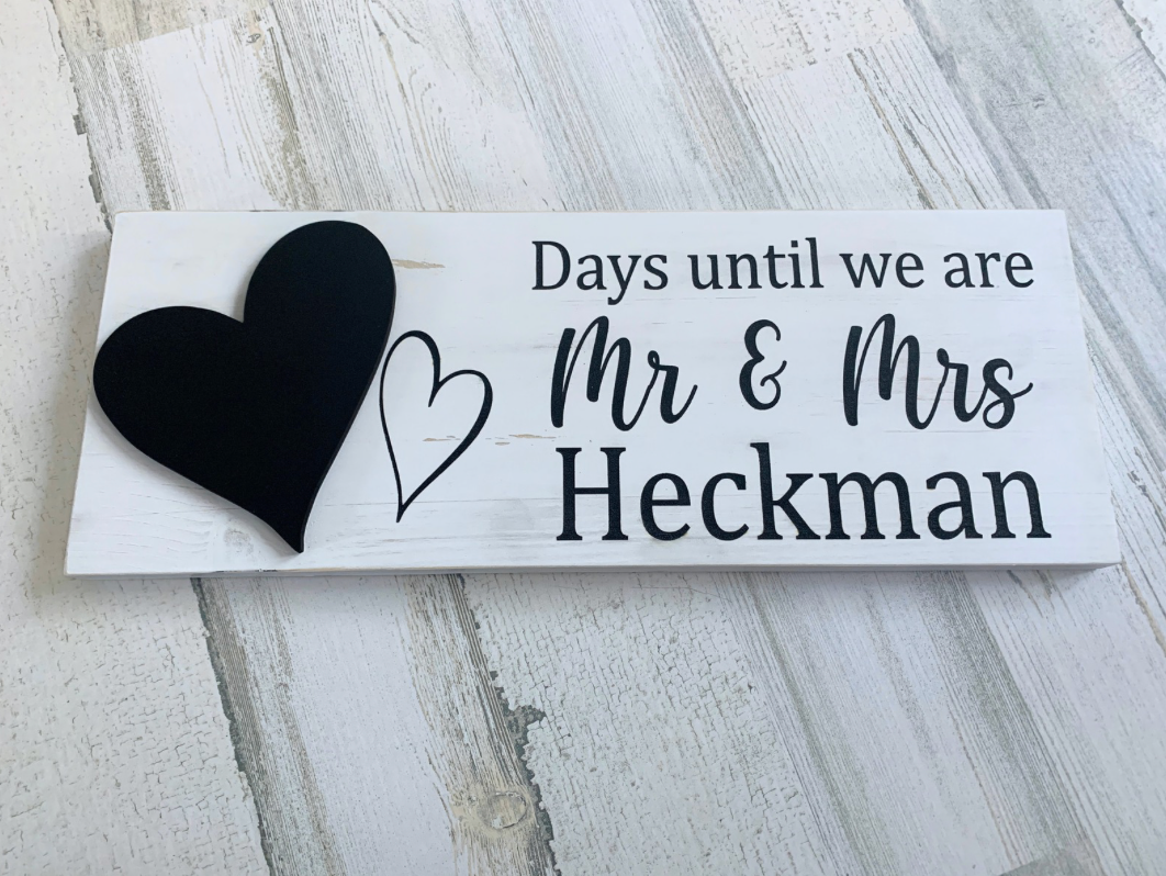 Personalized Wedding Countdown Sign