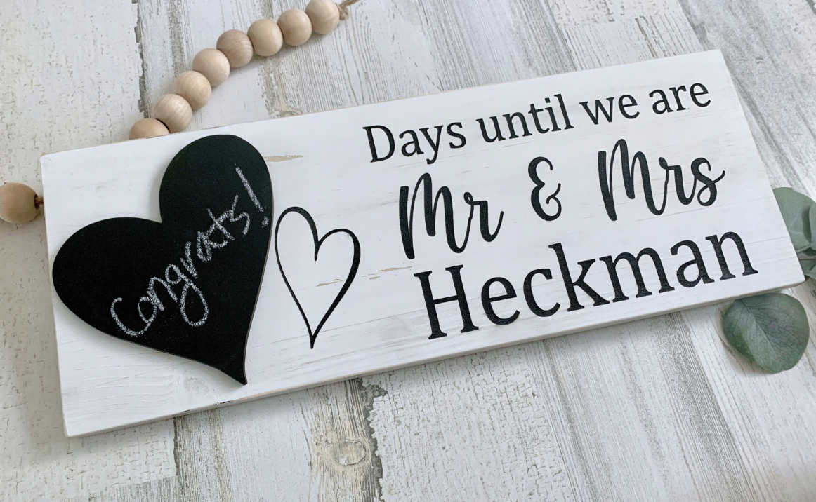Personalized Wedding Countdown Sign