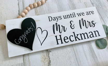 Personalized Wedding Countdown Sign