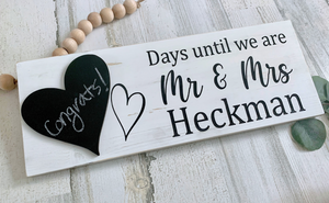 Days Until Wedding Countdown Sign