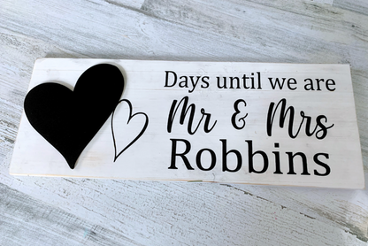 Personalized Wedding Countdown Sign