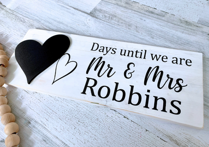 Personalized Wedding Countdown Sign