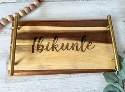 Personalized Acacia Wood Serving Charcuterie Tray