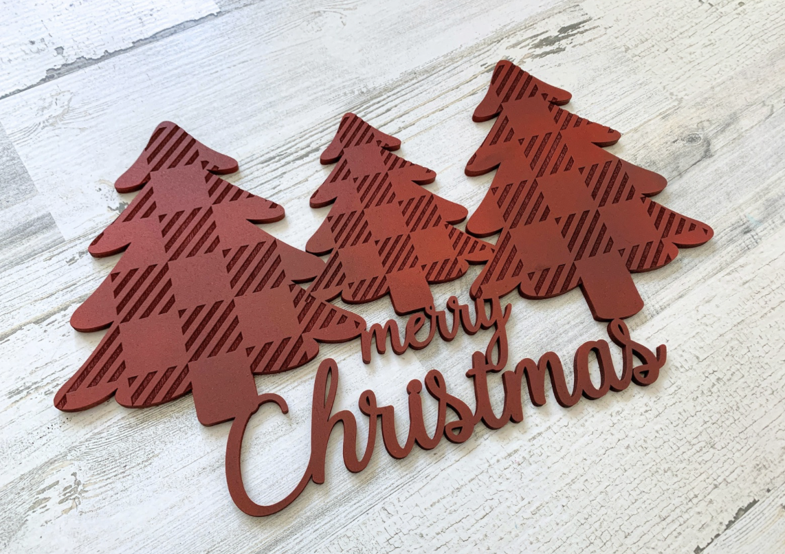 Merry Christmas Buffalo Plaid Sign