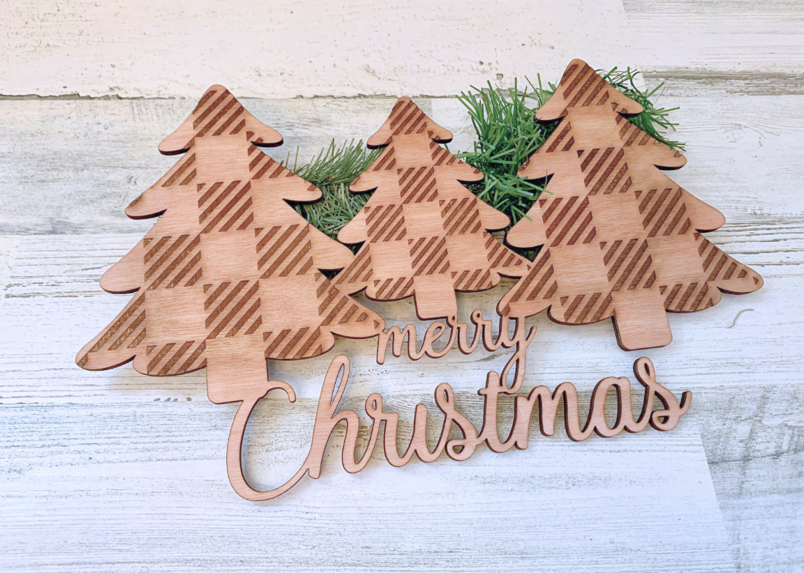 Merry Christmas Buffalo Plaid Sign