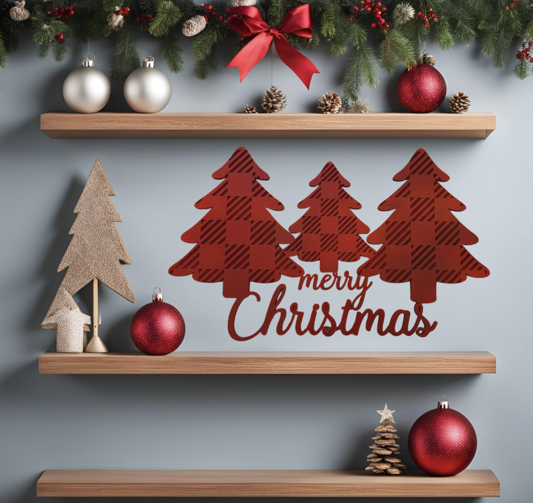 Merry Christmas Buffalo Plaid Sign