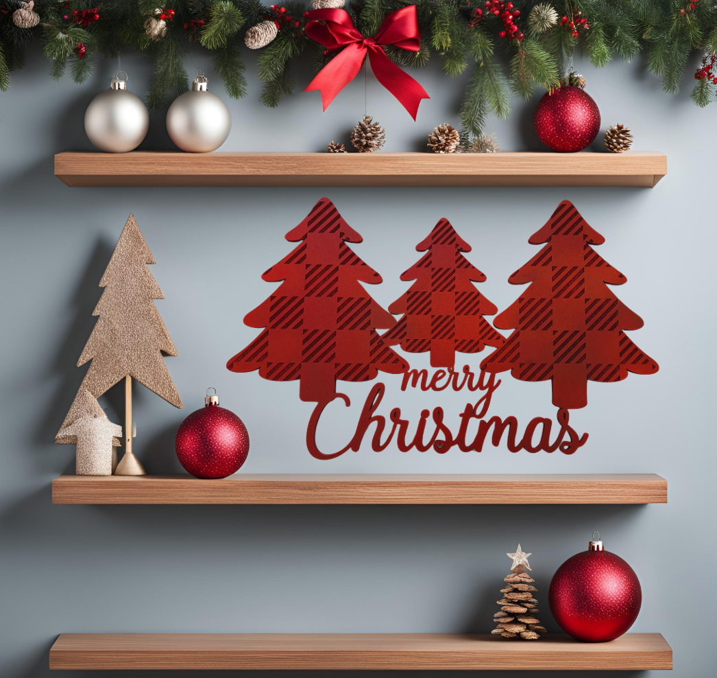 Merry Christmas Buffalo Plaid Sign