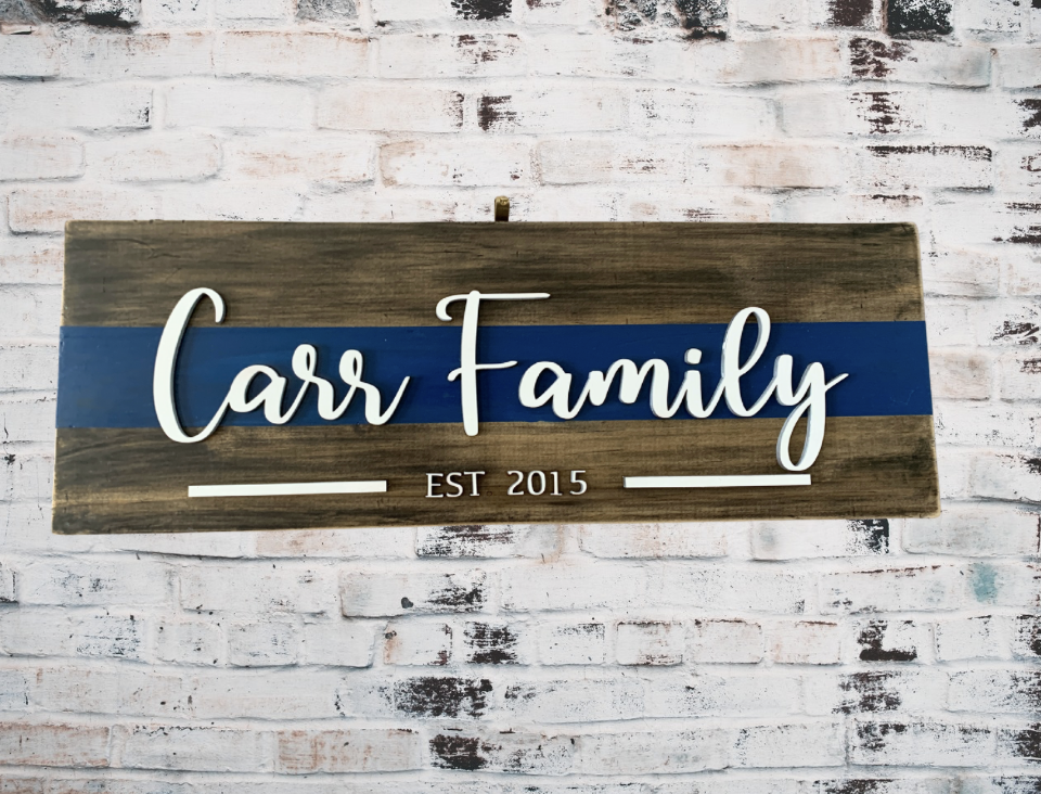 Personalized Family First Responder Thin Line Sign