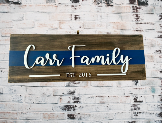 Personalized Family First Responder Thin Line Sign